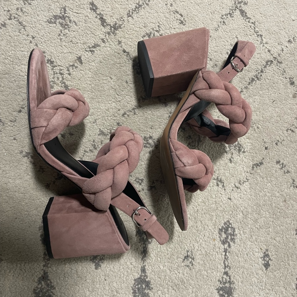 Rebecca Minkoff
Women's Candace Suede Slingback Block Heel Sandals in Berry